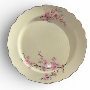 W. S. George, Lido, Canarytone Peach Blossom Porcelain Glazed Vintage, VGUC 9.5”